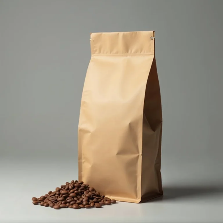 Sachet kraft de café Éthiopie Guji et grains de torréfaction claire